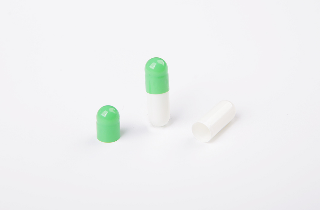 Твердая желатиновая капсула пустые капсулы 0 зеленый белый